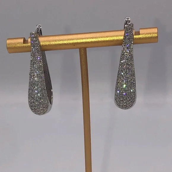 3ct Tulip Hoop Earrings - Picture 8 of 13